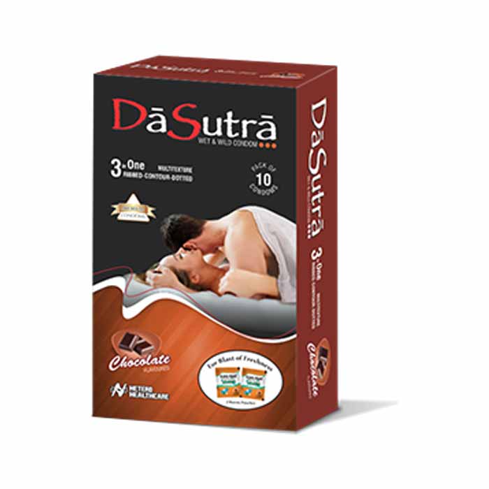 DASUTRA WET AND WILD CONDOM CHOCOLATE PACK OF 10