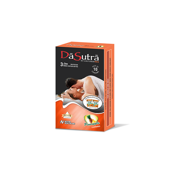 DASUTRA WET AND WILD CONDOM PINEAPPLE PACK OF 10